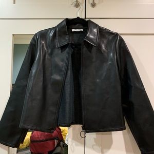 Cropped Leather Jacket